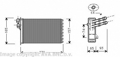 AVA QUALITY COOLING vw6173 -  Теплообменник, отопление салона